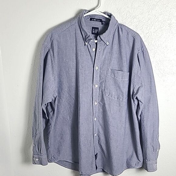 GAP Blue Longsleeve Buttondown Shirt, Size Large - Picture 1 of 7